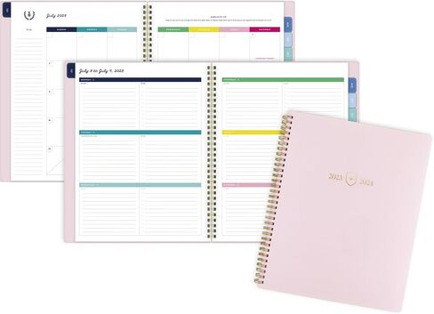 AT-A-GLANCE 2023-2024 Academic Planner, Simplified by Emily Ley, Weekly & Monthly, 5-1/2" x 8-1/2", Small, Monthly Tabs, Flexible Cover, Leatherette, Blush (EL13-200A) in Saudi Arabia