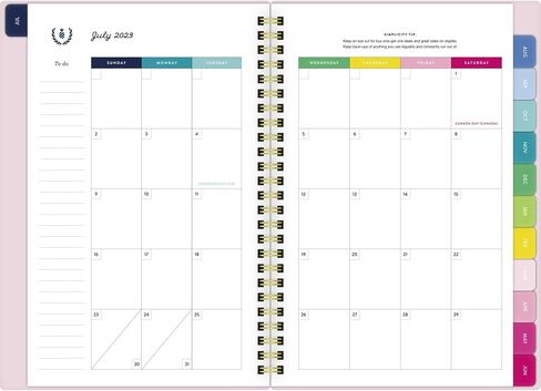 AT-A-GLANCE 2023-2024 Academic Planner, Simplified by Emily Ley, Weekly & Monthly, 5-1/2" x 8-1/2", Small, Monthly Tabs, Flexible Cover, Leatherette, Blush (EL13-200A) in Saudi Arabia
