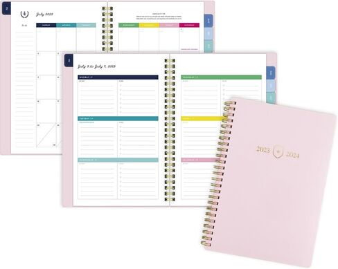 AT-A-GLANCE 2023-2024 Academic Planner, Simplified by Emily Ley, Weekly & Monthly, 5-1/2" x 8-1/2", Small, Monthly Tabs, Flexible Cover, Leatherette, Blush (EL13-200A) in Saudi Arabia