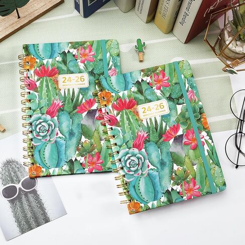 مخطط شهري/تقويم شهري 2024-2026 - مخطط شهري لمدة 3 سنوات، يناير 2024 - ديسمبر 2026، 6.3 بوصة × 8.4 بوصة، 36 مخطط/تقويم شهري 2024-2026 مع جيب مزدوج الجانب + غلاف فني - الصبار in Kuwait