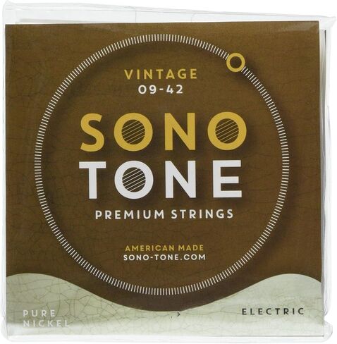 Vintage, 10-46, Light, Electric Guitar Strings, Pure Nickel Wrap, Hand-Wound, Hex Core, Pure, Warm, Authentic Tone, American Made in Saudi Arabia
