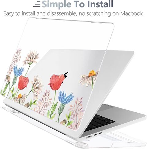 Batianda متوافق مع حافظة M2 MacBook Air 13.6 بوصة موديل 2022 A2681، غطاء لوحة مفاتيح بلاستيكي شفاف صلب لجهاز MacBook Air الجديد 13 بوصة مع معرف اللمس ومحول USB-C OTG، قرص العسل in Saudi Arabia