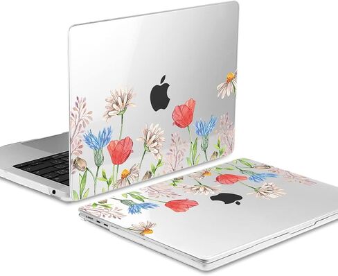 Batianda متوافق مع حافظة M2 MacBook Air 13.6 بوصة موديل 2022 A2681، غطاء لوحة مفاتيح بلاستيكي شفاف صلب لجهاز MacBook Air الجديد 13 بوصة مع معرف اللمس ومحول USB-C OTG، قرص العسل in Saudi Arabia