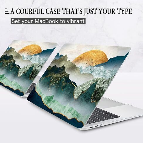 CISSOOK متوافق مع حافظة MacBook Pro 13 بوصة M2 2023، 2022، 2021-2016 A2338 M1 A2251 A2289 A2159 A1989 A1706، حافظة بلاستيكية صلبة وغطاء لوحة مفاتيح وواقي شاشة وغطاء كاميرا، قمر ذهبي in Kuwait