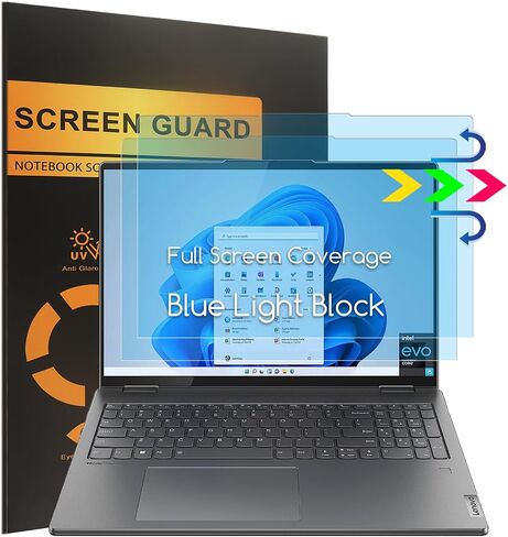 KEANBOLL (عبوتان) واقي شاشة مضاد للضوء الأزرق مصمم لجهاز Lenovo Yoga 7i 16 بوصة شاشة لمس 2.5K 2560x1600 2 في 1 كمبيوتر محمول، مرشح شاشة حماية العين يحجب الضوء الأزرق in Saudi Arabia
