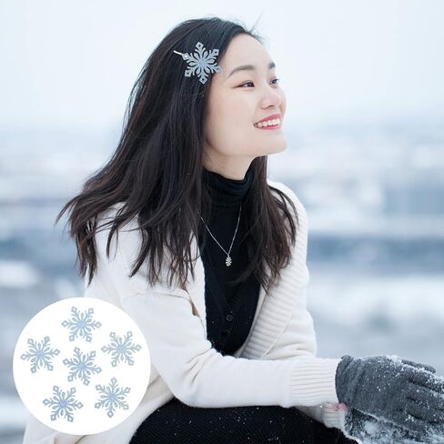 EXCEART 30pcs Snowflake Patches Glitter Patches Snowflake Appliques Hairpins Patches for Clothes Dress Plant Hat Jeans Sewing Flowers in Saudi Arabia