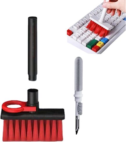 Keyboard Cleaner, 5 in 1 Keyboard Cleaning Brush Kit Soft Brush, Keyboard Cleaner Dust Remover Key Puller, Computer Cleaning Tools Multifunctional Pen (Black) in Saudi Arabia