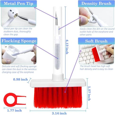 Keyboard Cleaner, 5 in 1 Keyboard Cleaning Brush Kit Soft Brush, Keyboard Cleaner Dust Remover Key Puller, Computer Cleaning Tools Multifunctional Pen (Black) in Saudi Arabia