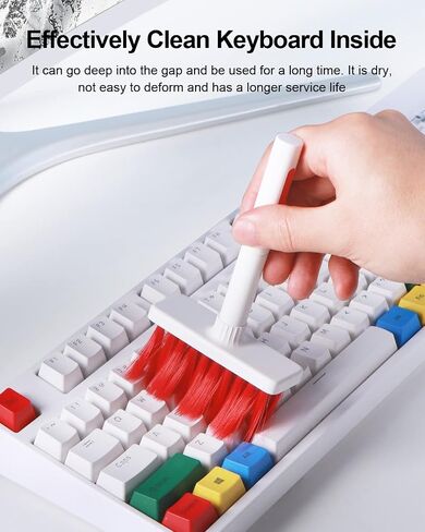 Keyboard Cleaner, 5 in 1 Keyboard Cleaning Brush Kit Soft Brush, Keyboard Cleaner Dust Remover Key Puller, Computer Cleaning Tools Multifunctional Pen (Black) in Saudi Arabia