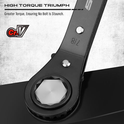 Ratchet Box Wrench SAE Set - 5-Piece Ratcheting Head Reversible Double Offset Wrenches Socket Spanner Tool Adjustable Direction Box End Universal Stubby Handle Angle Head in Saudi Arabia