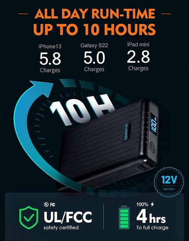 بطارية ULUSERN القابلة لإعادة الشحن/بنك الطاقة 12 فولت سترات ساخنة وسترات ساخنة وسترات ساخنة تدوم طويلاً in Kuwait