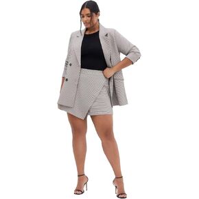 City Chic Women's Plus Size Skort - Hailey Check in Saudi Arabia