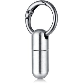 Small Pill Case Keychain Portable Tiny Pill Container Waterproof Titanium Pocket Pill Organizer Tiny Pill Holder Bottle Carabiner Clip Pill Holder Bottle for Outdoor Camping Travel Purse in Saudi Arabia