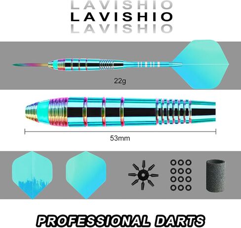 Professional Darts Steel Tip Sets, 23 g Metal Tip Darts,Dart Metal Tip Set 3 Aluminum Dart Shafts Steel Tip Dart Set + Extra 3 Dart Flights 3 Replace Plastic Shaft in Saudi Arabia
