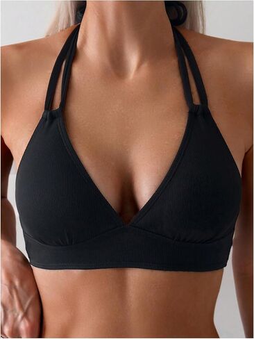 SOLY HUX Women's Two Piece Swimsuit Halter Tops Ruched Bathing Suit Bikini Sets in Saudi Arabia
