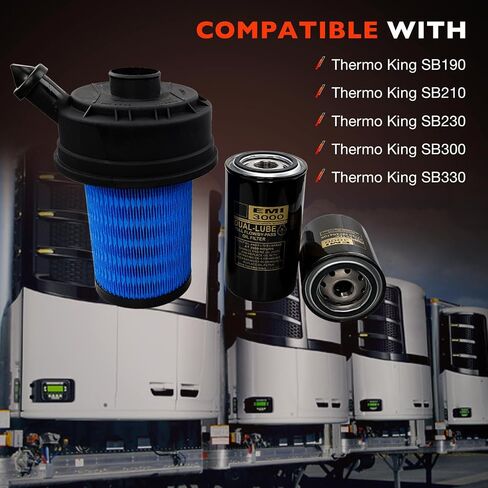 Oil Fuel Air Filter Maintenance Replacement Set for Thermo King SB190 SB210 SB230 SB300 SB330,Replaces#11-9300 11-9182 11-9342 in Saudi Arabia