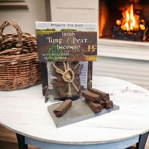 Irish Turf/Peat Incense Set with Burner - 8pcs - The Authentic Smell of Ancient Ireland - Irish Gift Idea in Saudi Arabia
