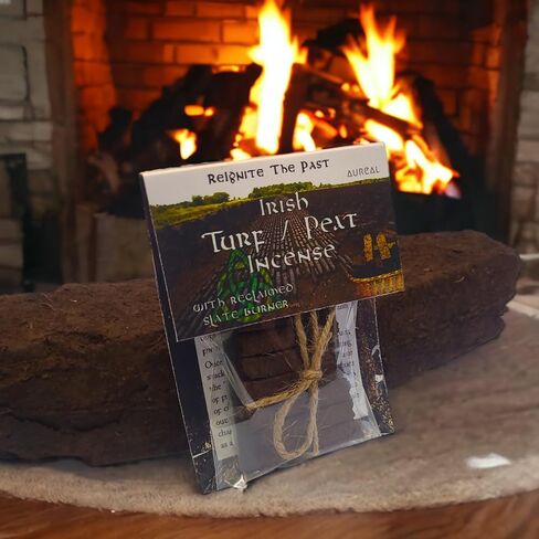 Irish Turf/Peat Incense Set with Burner - 8pcs - The Authentic Smell of Ancient Ireland - Irish Gift Idea in Saudi Arabia