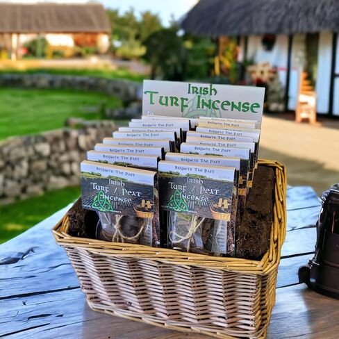 Irish Turf/Peat Incense Set with Burner - 8pcs - The Authentic Smell of Ancient Ireland - Irish Gift Idea in Saudi Arabia