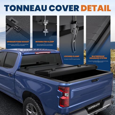 Soft Quad 6.5FT Truck Bed Tonneau Cover Compatible for 2007-2013 Chevy Silverado 1500 / GMC Sierra 1500-78 Inch in Saudi Arabia