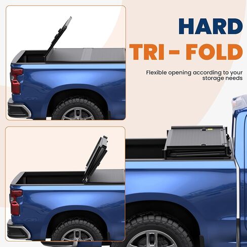 Soft Quad 6.5FT Truck Bed Tonneau Cover Compatible for 2007-2013 Chevy Silverado 1500 / GMC Sierra 1500-78 Inch in Saudi Arabia