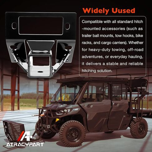 Front Lower 2" Receiver Hitch Compatible with Can-Am Defender HD10 HD8 HD5, Heavy Duty Steel Tow Hitch,Black Powder-Coated, Replace 101720 in Saudi Arabia