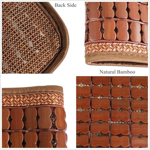 HJJKKH Bamboo Car Seat Cushion, Summer Cool Breathable Car Seat Pad Cover with 16.5x52.4 inch, Anti-Slip Bamboo Chair Seat Cushions Mat for Auto Car Truck Rear Seat or Home Sofa Chair in Kuwait
