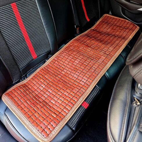 HJJKKH Bamboo Car Seat Cushion, Summer Cool Breathable Car Seat Pad Cover with 16.5x52.4 inch, Anti-Slip Bamboo Chair Seat Cushions Mat for Auto Car Truck Rear Seat or Home Sofa Chair in Kuwait