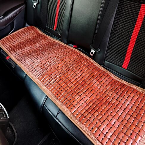 HJJKKH Bamboo Car Seat Cushion, Summer Cool Breathable Car Seat Pad Cover with 16.5x52.4 inch, Anti-Slip Bamboo Chair Seat Cushions Mat for Auto Car Truck Rear Seat or Home Sofa Chair in Kuwait