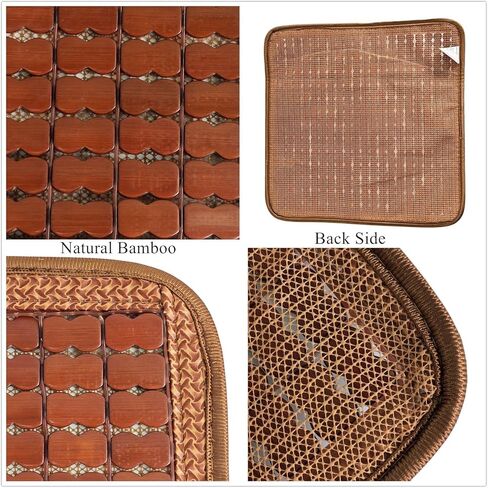 HJJKKH Bamboo Car Seat Cushion, Summer Cool Breathable Car Seat Pad Cover with 16.5x52.4 inch, Anti-Slip Bamboo Chair Seat Cushions Mat for Auto Car Truck Rear Seat or Home Sofa Chair in Kuwait