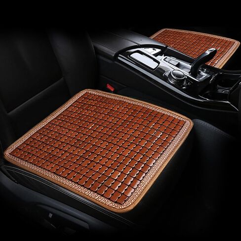 HJJKKH Bamboo Car Seat Cushion, Summer Cool Breathable Car Seat Pad Cover with 16.5x52.4 inch, Anti-Slip Bamboo Chair Seat Cushions Mat for Auto Car Truck Rear Seat or Home Sofa Chair in Kuwait