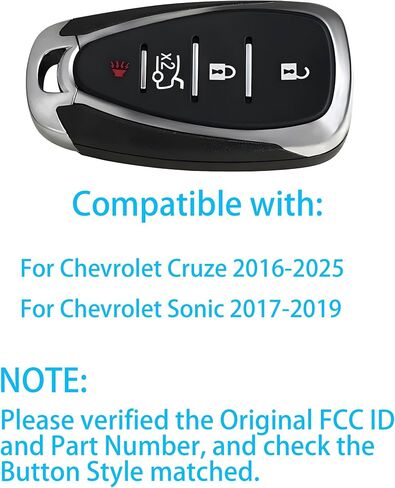 المفتاح الذكي لشيفروليه ، استبدال مفتاح القرب من alliskeys ل Chevy Expenox Trax Sonic Bolt 2016-2021 Hyq4aa/Hyq4as in Kuwait