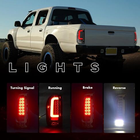 Sequentia Full Led Tail Lights for Tacoma 1995-2000 Starting Animated Rear Light Assembly, Dynamic Turn Signal,Brake Light,Reverse Light Smoked 95 96 97 98 99 00 in Kuwait