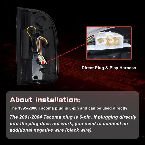 Sequentia Full Led Tail Lights for Tacoma 1995-2000 Starting Animated Rear Light Assembly, Dynamic Turn Signal,Brake Light,Reverse Light Smoked 95 96 97 98 99 00 in Kuwait
