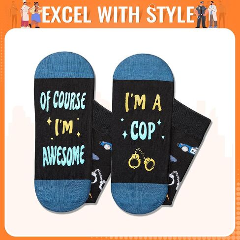 HAPPYPOP Gifts for Police Officer Coder Bus Driver - Cop Geek Bus Driver Appreciation Socks in Saudi Arabia