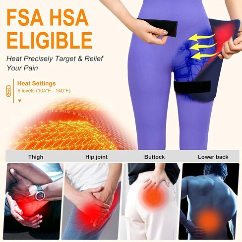 Koviti Hip Heating Pad for Sciatica Pain Relief - Heated Hip Support Brace Electric Heat Pad for Lower Back Thigh Buttock Birthday Gifts for Women Men Mom in Saudi Arabia