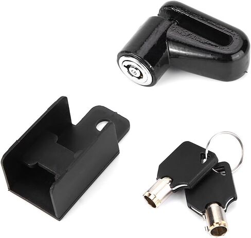 Bike Disc Brake Lock, Motorcycle Anti Theft Wheel Padlock Electric Scooter Security Lock Accessory Heavy Duty Waterproof for Mountain Road Motorbike Cycling Rotor with Plastic Frame 2 Keys(Black) in Saudi Arabia