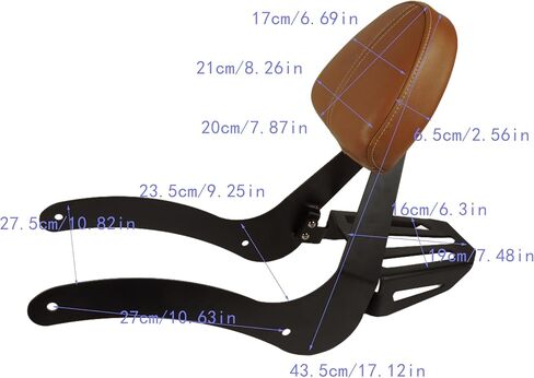 Motorcycle Sissy Bar with Luggage Rack for Indian Scout, Black Motorcycle Passenger Backrest, Suitable for Indian Scout (2015-2024) Scout Sixty (2016-2024) in Kuwait