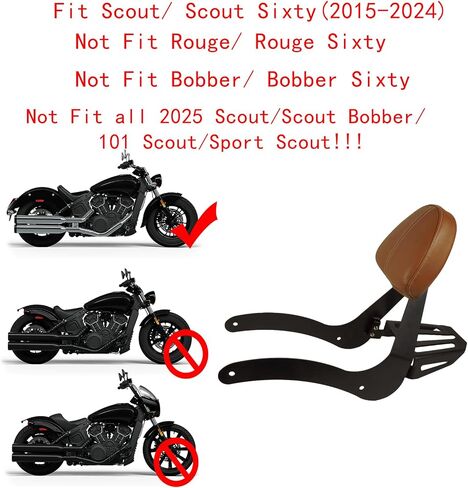Motorcycle Sissy Bar with Luggage Rack for Indian Scout, Black Motorcycle Passenger Backrest, Suitable for Indian Scout (2015-2024) Scout Sixty (2016-2024) in Kuwait