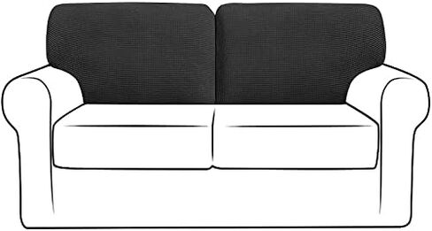 Lipor 2 قطعة تمتد جاكار أريكة وسادة مسند الظهر تغطي الأريكة T الأريكة t وسادة مع شريط مرن مناسبة لأريكة أريكة أريكة Loveseat لغرفة المعيشة (رمادي فاتح ، T-2pc) in Kuwait