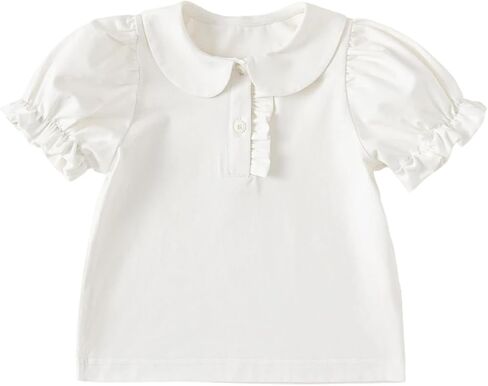 Toddler Baby Girl Polo Shirt Puff Sleeve Button Front Blouse in Kuwait