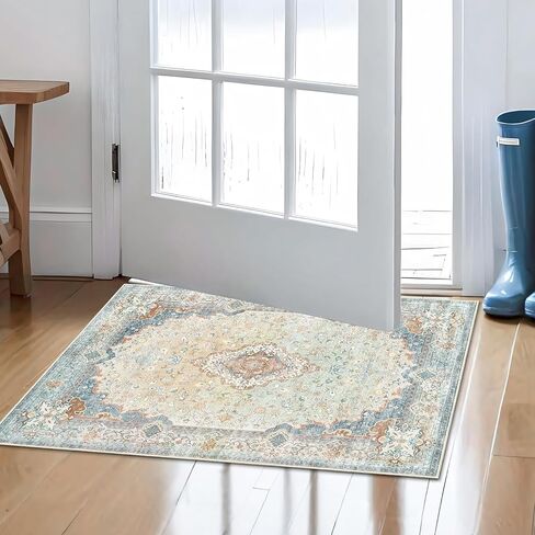 Pink Prug 3x5 لغرفة النوم ، سجادة منطقة قابلة للغسل لغرفة المعيشة غرفة الطعام مدخل ، سجادة بوهو غير قديمة للمطبخ ، ناعم منخفض كومة السجاد الأرضية الداخلية in Kuwait