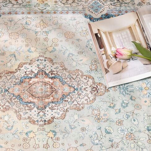 Pink Prug 3x5 لغرفة النوم ، سجادة منطقة قابلة للغسل لغرفة المعيشة غرفة الطعام مدخل ، سجادة بوهو غير قديمة للمطبخ ، ناعم منخفض كومة السجاد الأرضية الداخلية in Kuwait