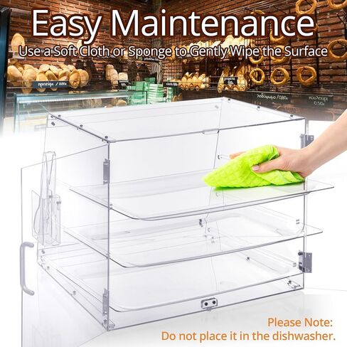 علبة عرض مخبز 2-TRAY ، مربع خزانة عرض لعشاق الخبز ، واضحة للعلاج أكريليك كونترتوب لخبز معجنات معجنات حلوى الغذاء in Kuwait