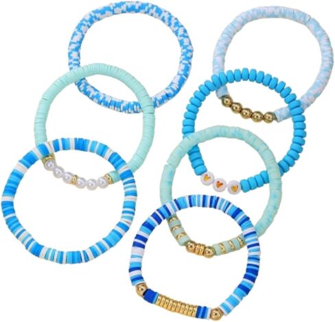 Boho Heishi Clay Bead Bracelets Colorful Friendship Bracelet Stackable Bracelets Bulk Cute Preppy Jewelry in Saudi Arabia