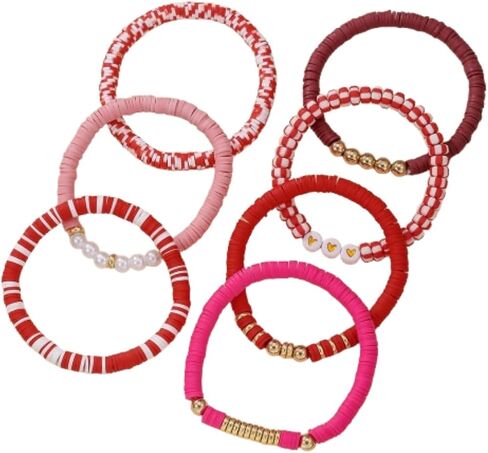 Boho Heishi Clay Bead Bracelets Colorful Friendship Bracelet Stackable Bracelets Bulk Cute Preppy Jewelry in Saudi Arabia