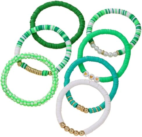 Boho Heishi Clay Bead Bracelets Colorful Friendship Bracelet Stackable Bracelets Bulk Cute Preppy Jewelry in Saudi Arabia