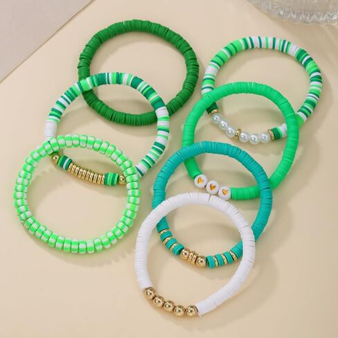 Boho Heishi Clay Bead Bracelets Colorful Friendship Bracelet Stackable Bracelets Bulk Cute Preppy Jewelry in Saudi Arabia