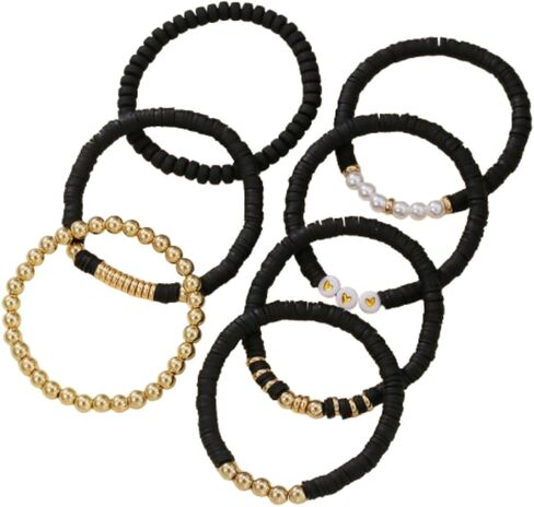 Boho Heishi Clay Bead Bracelets Colorful Friendship Bracelet Stackable Bracelets Bulk Cute Preppy Jewelry in Saudi Arabia