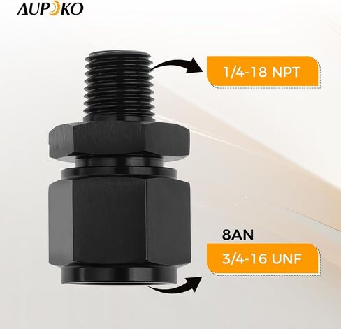 Aupoko 8AN Female to 1/2 NPT Male Swivel Fitting Aluminum, Automotive modification accessories in Kuwait